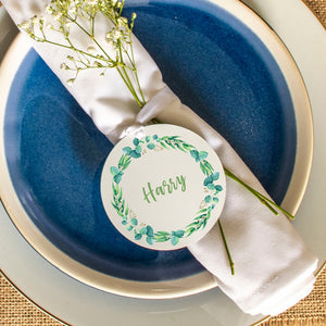 Easter Wreath Personalised Place Setting