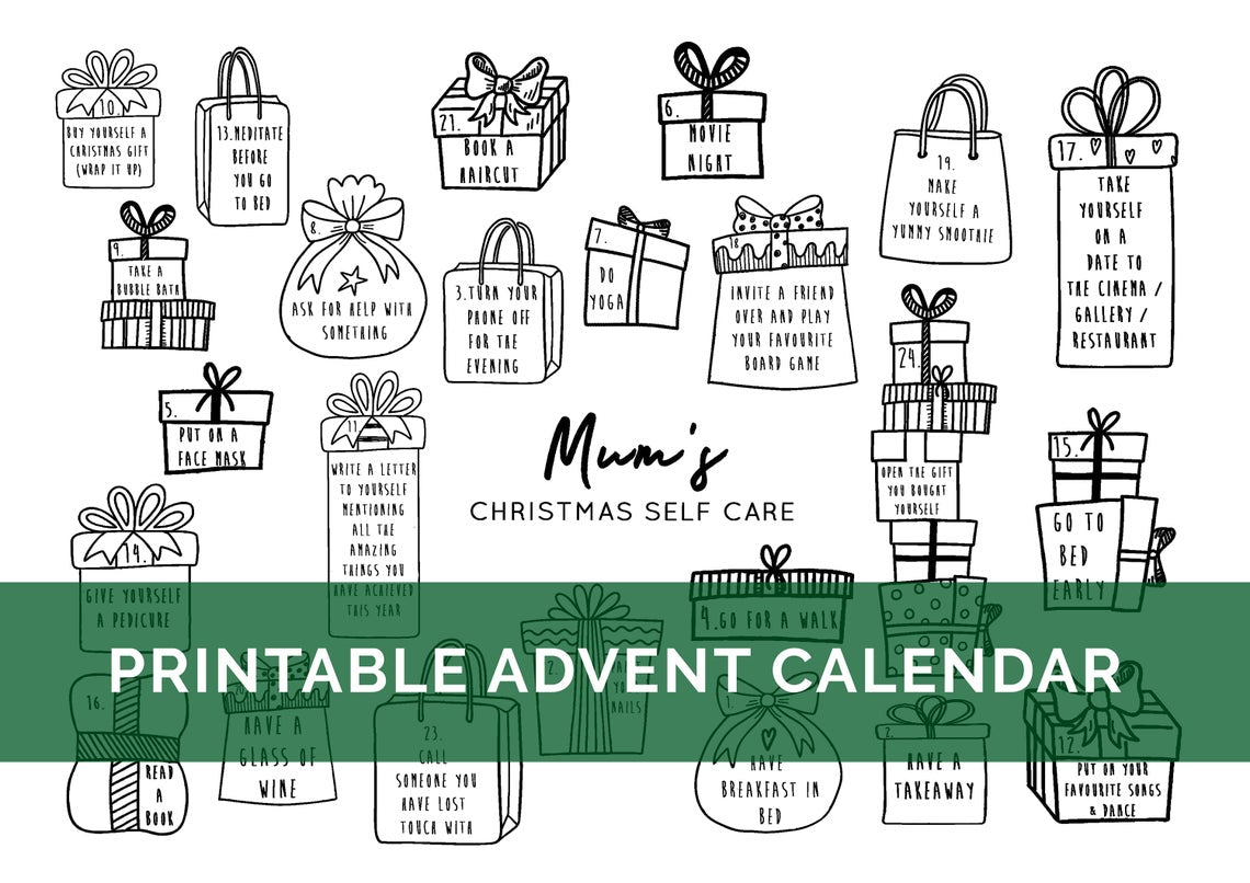 DIGITAL DOWNLOAD - New Mum "Christmas Self Care" Printable Advent Calendar