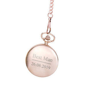 Personalised Message And Date Pocket Watch Rose Gold