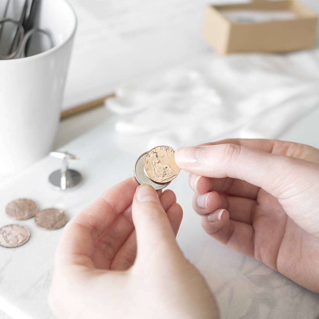 100th Birthday 1925 Farthing Coin Cufflinks