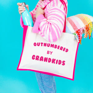 Outnumbered By Grandkids' Grandma Classic Shopper Jute