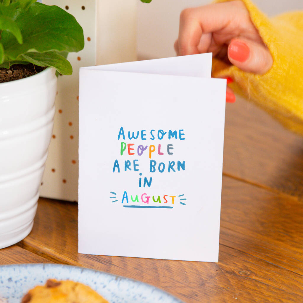 'Awesome People Are Born In' Birthday Greeting Card