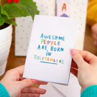 'Awesome People Are Born In' Birthday Greeting Card