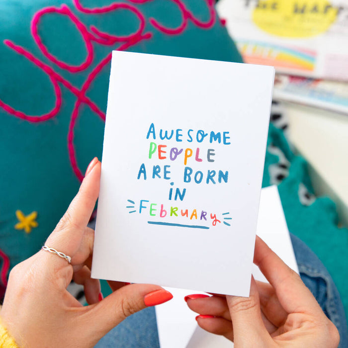 'Awesome People Are Born In' Birthday Greeting Card