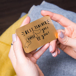 Best Teacher Award Goes To You' Purse Wallet Card