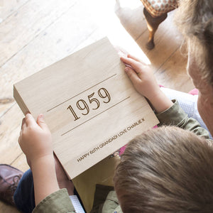 Birthday Year And Message Personalised Memory Box