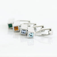 Birthstone Couples Personalised Bar Cufflinks