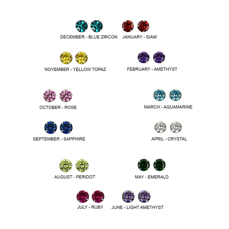 Personalised Silver Birthstone Crystal Earrings Card