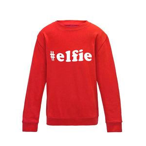 #Elfie' Children's Christmas Sweatshirt Jumper