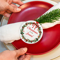 'Christmas At' Personalised Surname Christmas Napkin Holder