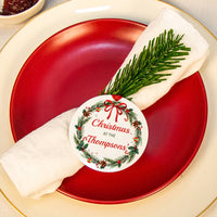 'Christmas At' Personalised Surname Christmas Napkin Holder