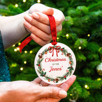 'Christmas At' Personalised Surname Christmas Napkin Holder