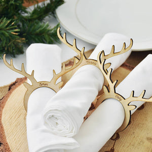 Christmas Personalised Napkin Rings Placecards Set