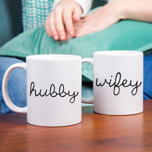 Wifey Hubby Couples Mug Set