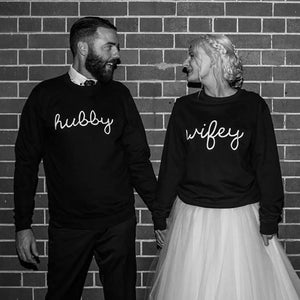 Wifey Hubby Couples Sweatshirt Jumper