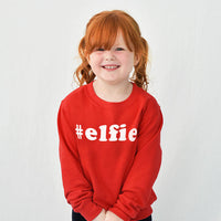 #Elfie' Children's Christmas Sweatshirt Jumper