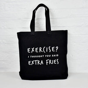 Exercise? Extra Fries' Gym Tote Bag