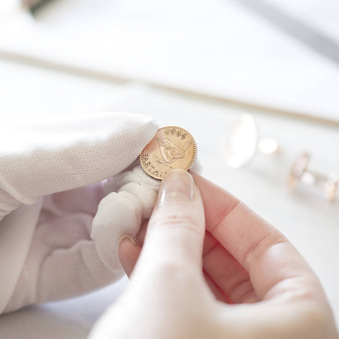 Farthing 1955 70th Birthday Coin Bangle Bracelet