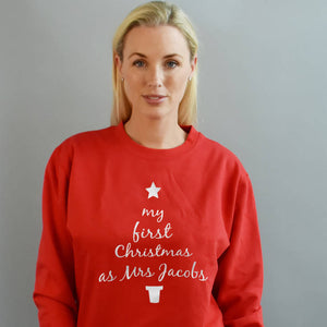 First Christmas As Mrs' Personalised Christmas Jumper
