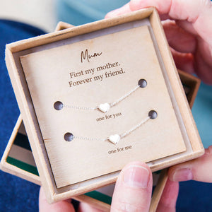 First My Mother, Forever My Friend' Heart Necklace Set