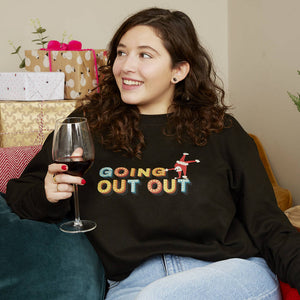 Going Out Out Santa Somersault Christmas Sweatshirt