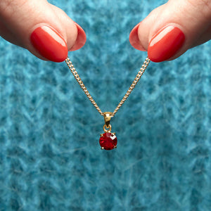 Gold Plated January Garnet Birthstone Necklace