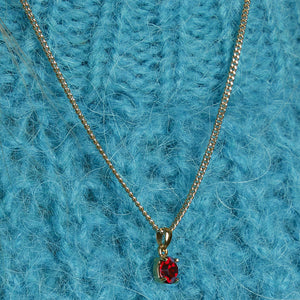 Gold Plated January Garnet Birthstone Necklace