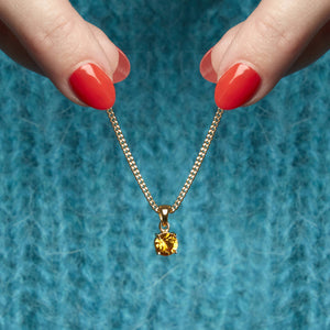 Gold Plated November Topaz Birthstone Necklace