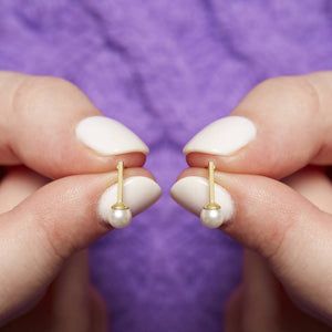 Gold Plated Pearl Stud Earrings