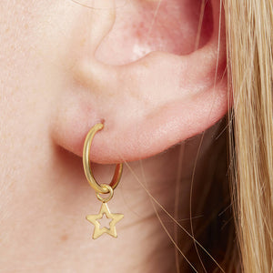 Gold Plated Star Hoop Earrings