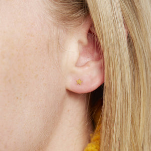 Gold Plated Star Stud Earrings