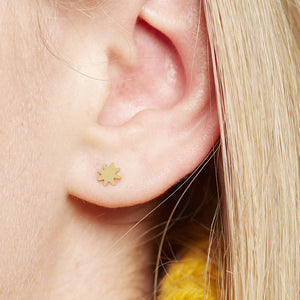 Gold Plated Sun Stud Earrings