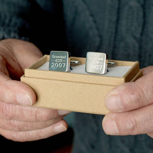 Grandad Est. Year Personalised Square Cufflinks