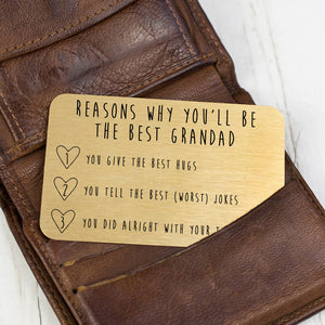 Grandad To Be Personalised Reasons Why Wallet Card