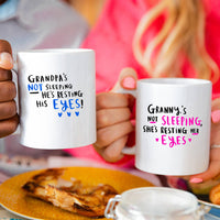 Grandma and Grandpa' Not Sleeping Coaster Set