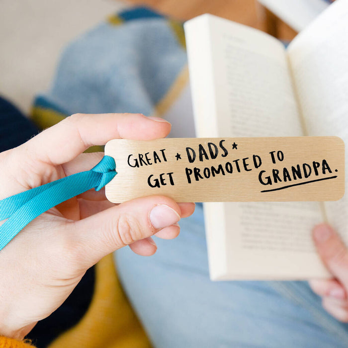 Great Dads Get Promoted To Grandpa' Bookmark GOLD