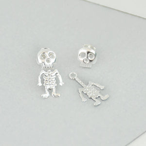 Sterling Silver Skeleton Stud Earrings