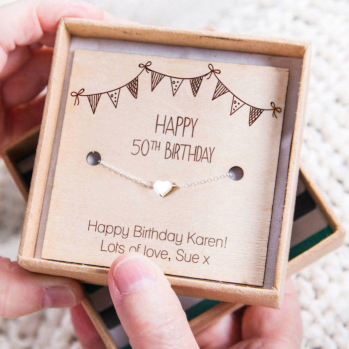 Happy Birthday' Personalised Age Heart Bracelet