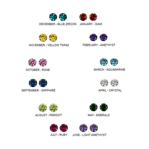 Happy Birthday' Personalised Birthstone Stud Earrings