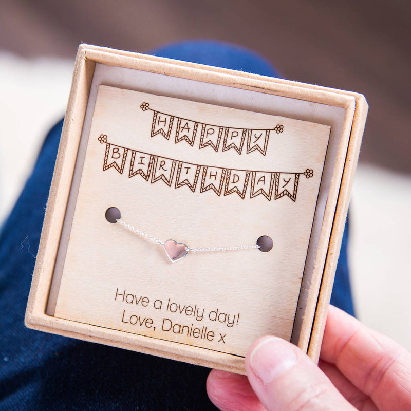 Happy Birthday' Personalised Heart Bracelet