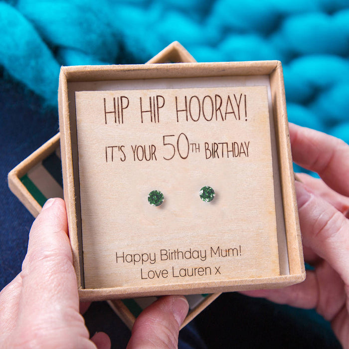 Hip Hip Hooray It's Your Birthday' Birthstone Earrings