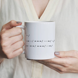 I Love You' Morse Code Ceramic Mug