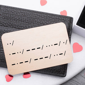 Morse Code I Love You Reveal Wallet Card Keepsake