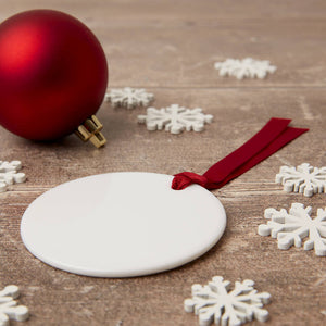 Personalised 'First Christmas' Ceramic Round Decoration