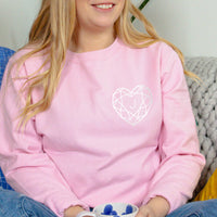 Jewelled Heart Personalised Single Initial Unisex Sweatshirt