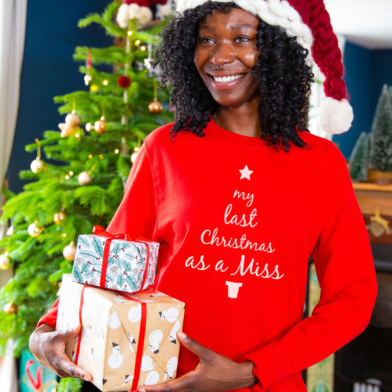 Last Christmas As Miss Engagement Christmas Jumper Sweatshirt