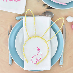 Linear Easter Bunny Rabbit Napkin