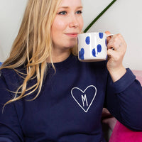 Monogram Heart Initial Personalised Sweatshirt Jumper