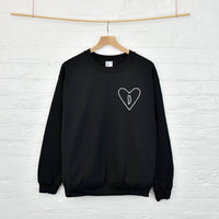 Monogram Heart Initial Personalised Sweatshirt Jumper