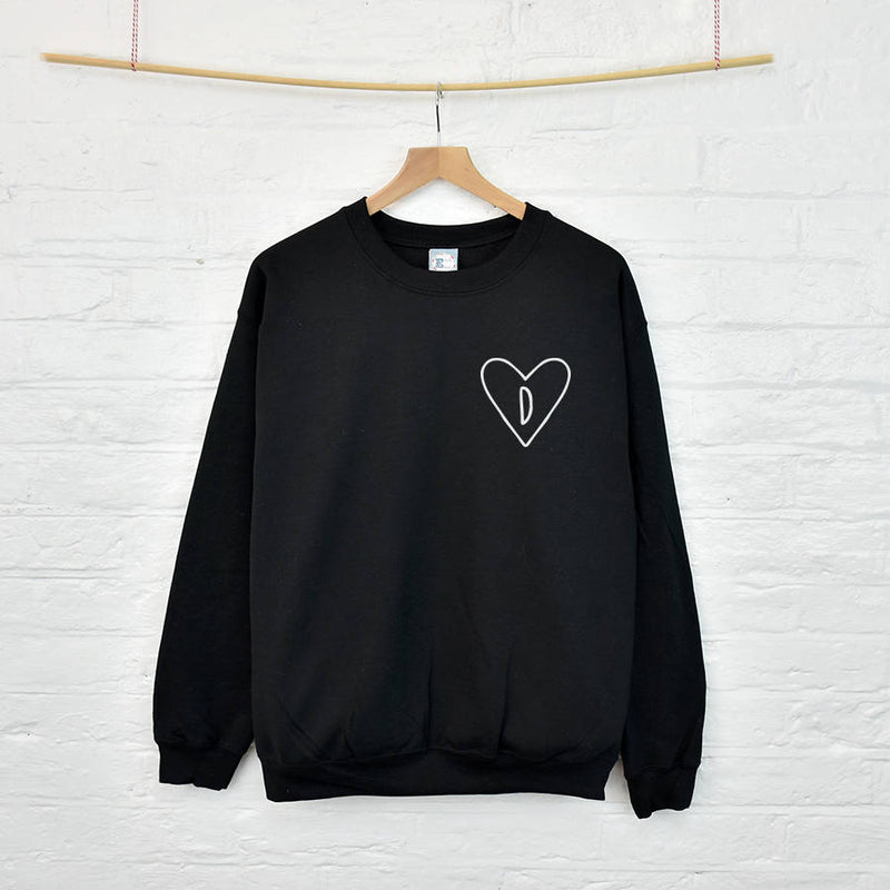 Monogram Heart Initial Personalised Sweatshirt Jumper